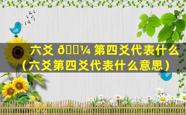 六爻 🌼 第四爻代表什么（六爻第四爻代表什么意思）